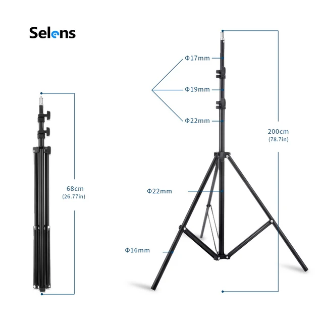 US $14.72 2M Light Stand Tripod with 1/4 Screw Head for Photo Studio Softbox Video Flash Umbrella Reflector L