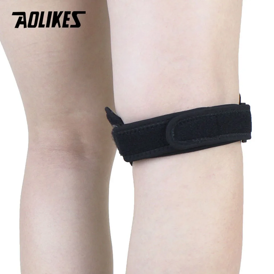 AOLIKES 1PCS Patella Kneecap Band Adjustable Silica Gel Knee Tendon Strap Protector Knee Pads Running Sport Cycling Support
