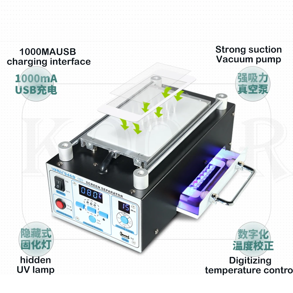 YIHUA 946D-III ЖК-сепаратор встроенный сильный вакуумный насос сепаратор телефон стекло сплит-экран Ремонт ЖК-сепаратор
