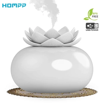 200ml Flower Essential Oil Diffuser Decorative Aromatherapy Diffusor Cute Lotus Ceramic Humidifier Crafts USB Timer 12