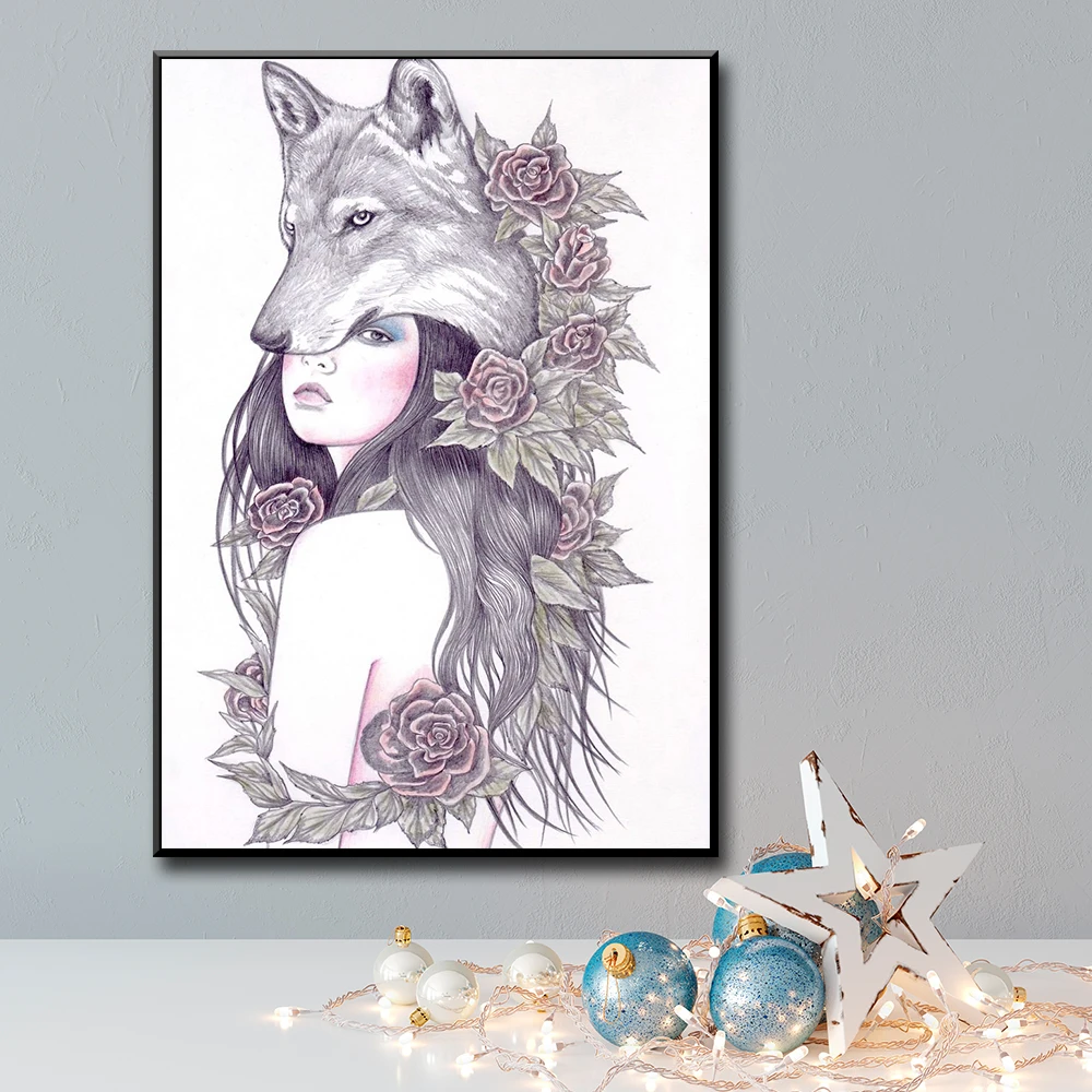 

Creative Colored Drawing Nordic Posters And Prints Wall Art Canvas Painting Wall Pictures Girl's Bedroom Decor Wall Decoration