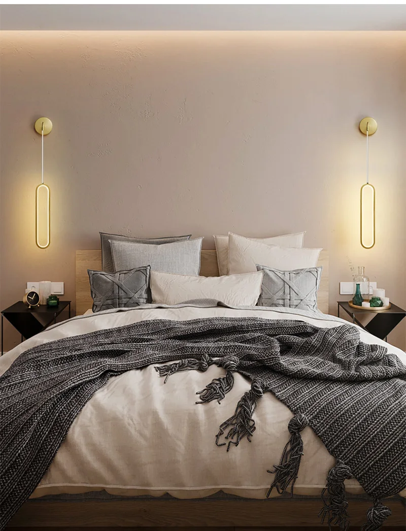 Modern LED Pendant Lights Minimalist Restaurant /coffee Bar/living Room/bedside Pendant Lamp Background Wall Long Line Hang Lamp