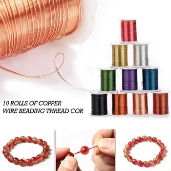

Copper Wire Roll Jewellery Earring Jewelry Accessories Rope Girl Colorful 10 Pcs Cheap Pratical Copper Wire Hand-Made Bead