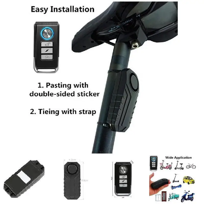 

113dB Wireless Anti-Theft Vibration Motorcycle Bicycle Waterproof Security Bike Alarm with Remote Hi 888