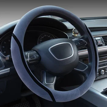 

Plush Car Steering Wheel Cover Warm /Winter Universal braid on the steering-wheel of car