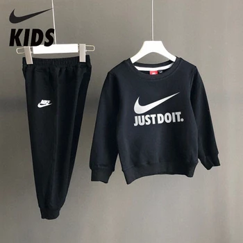 

Nike Original Cotton Kids Suits Children Clothing Sets Sports Tracksuits Infant Outfit Boy School Sweaters Breathable Pants