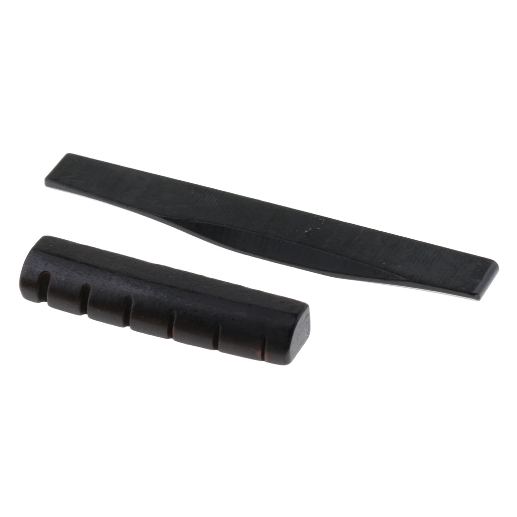 2pcs/Set Black Camel  Guitar Bridge Saddle And Nut For Acoustic Guitar Replacement ,Made Of Real 