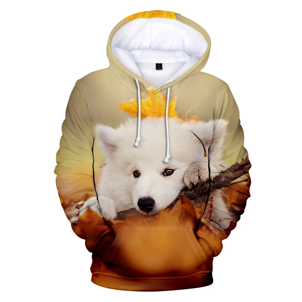 

3D Print Samoyed Hoodies Smiling Angel Sweatshirt Animal Women Fashion Pullover Harajuku Hoodie Samoyed 3D Hoodies Women Men