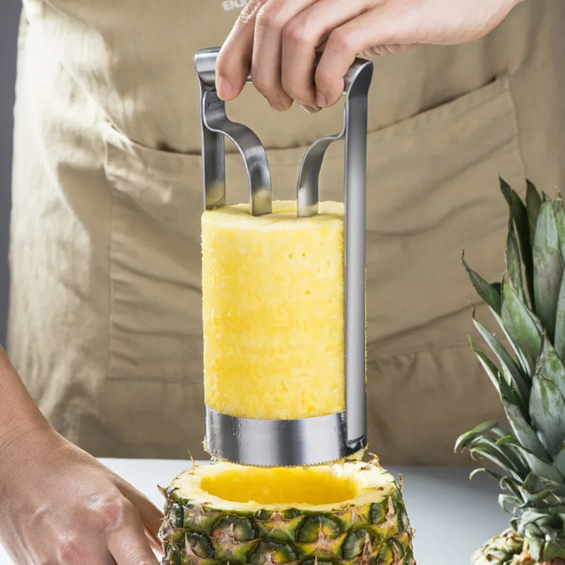 Queen.Y Ananas Snijder - Roestvrijstalen Cutter & Corer (7.9x3.9x3.1 Inch)