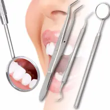 Стоматологическое зеркало из нержавеющей стали, набор инструментов для стоматологического осмотра, стоматологический Набор для стоматологического зеркала, инструмент для чистки зубов