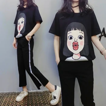 

Make spot summer wear the new big yards dress fat mm loose show thin sport suit