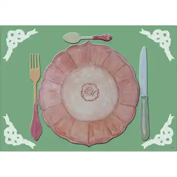 

American Placemat Equipment with Initials 3 - Set of 4