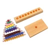 Montessori Golden Beads with Wood Tray Coloful Beads Hundreds Beads Square Educational Counting Learning Math Toys for Children 1