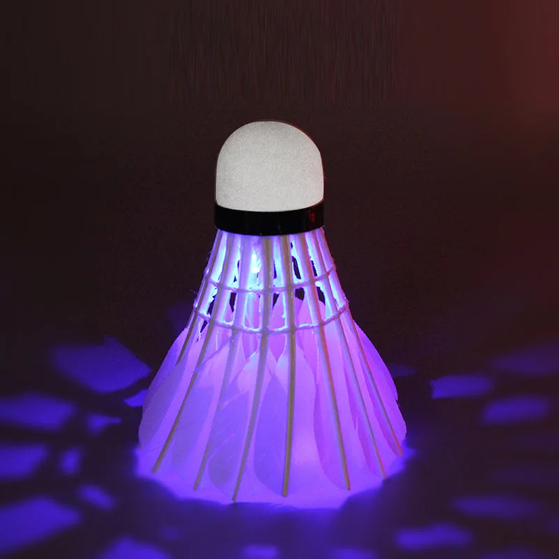 Lighting Badminton Dark Night Colorful LED Lighting Sports Badminton Resistance Night Training Goose Feather Ball 4 Luminous