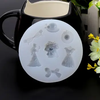

Hat High Heels Dress Clothes Jewelry Making Silicone Mold Candy Baking Tool 19QC