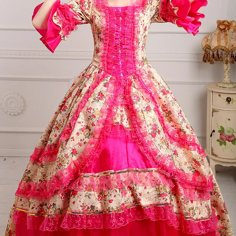 Сексуальное женское платье с цветочным принтом, винтажное средневековое платье лолиты, чайное платье, кружевное платье в викторианском стиле, платье принцессы для торжеств, Vestidos
