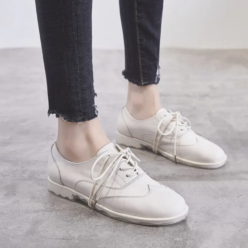 

British-Style Small Leather Shoes Women's 2019 Spring New Style Korean-style Versatile Genuine Leather Retro Casual CHIC Wenzhou
