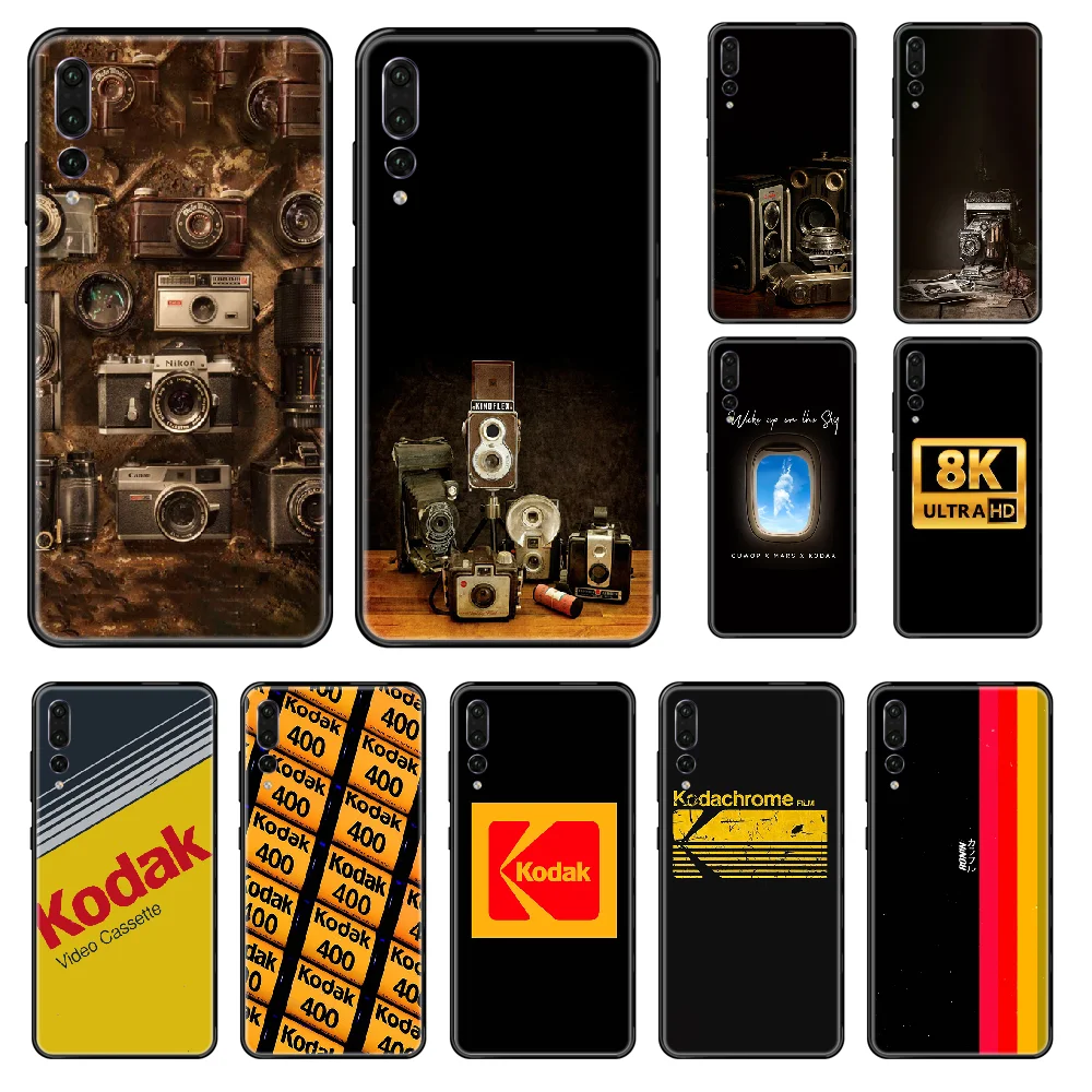 luxury Camera kodak photo Phone case For Huawei P 8 10 20 30 Smart Plus 2019 Z Lite Pro 2017 2019 black painting prime fashion