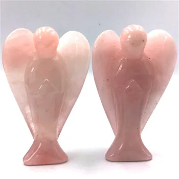 

Beautiful Pink Angel Crystal Energy Healing Guardian Angel Mini Figurine Carving Angel