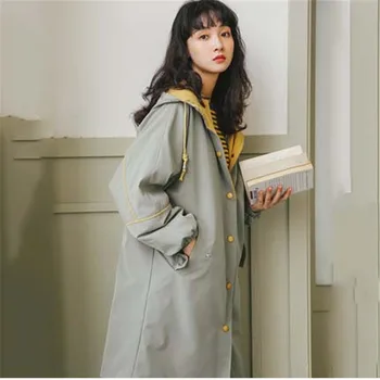 

Fashion Chic Thick Jacket Women's Autumn Winter Coat Korean 2019 New Spring Long Windbreaker Coats Women Hooded Outerwear X370