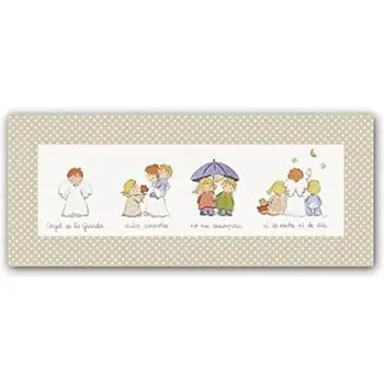 

Cuadriman | Prayer Box Vera Greca Angel-Finish Canvas Little Mole Beige-60x25 cm