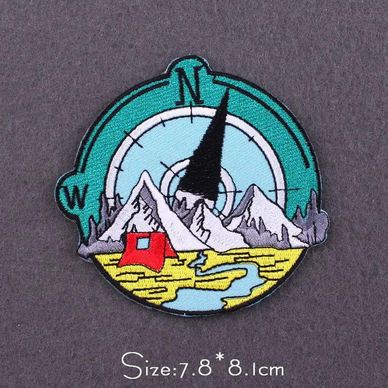 Wilderness Patches On Clothes Mountain Embroidery Patch Nature Adventure Iron On Patches For Clothing Travel Patch Outdoor Badge 