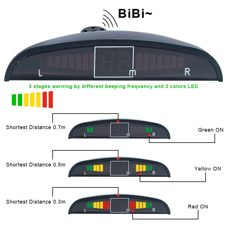 Автомобильный парковочный датчик с 4 датчиками s U302 светодиодный электромагнитный Реверсивный резервный Радар-монитор система сигнализации автомобильный комплект