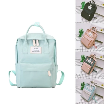 

JHD-Women Canvas Backpacks Candy Color Waterproof School Bags for Teenagers Girls Big Cute Laptop Backpack