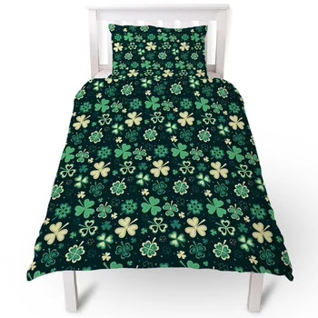 

St. Patrick'S Day Clover Duvet Cover Pillow Case Quilt Cover Set Bedclothes Single Bedding Sets For Bed