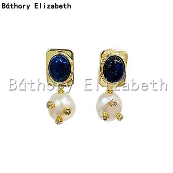 

Elizabety Fashion Jewelry Handmade Natural Baroque Freshwater Pearl Rhinestone Dangle Earrings Accessories For Women