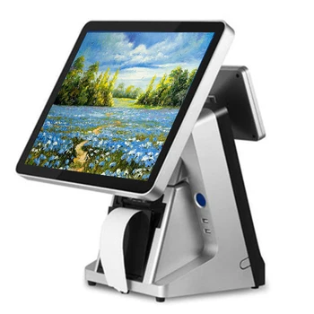 

POS terminal easy to use 15 inch capacitive touch screen POS sysytem with built-in VFD and 80mm printer