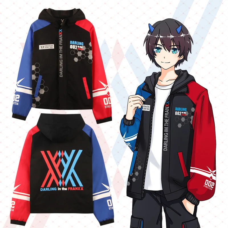 High Quality Anime Darling In The Franxx Hiro Cosplay Hoodie Men Jacket  Zipper Long Sleeve Coat Hiro Cosplay Costume Black S-xxl - Cosplay Costumes  - AliExpress