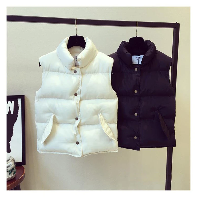 

2019 Winter And Autumn New Korean Version Of The Down Cotton Vest Slim Small Cotton Jacket Vest Jacket Vest Women Short