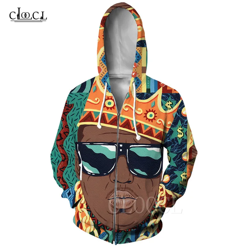 Мужская толстовка с капюшоном на молнии Rapper 2pac Tupac/Biggie Smalls модная 3D принтом