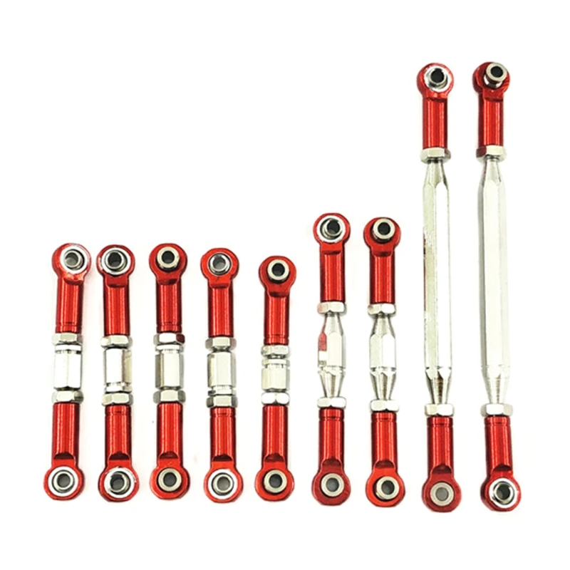 

9pcs/set Metal Steering Tie Rod Kit for WLtoys 12428 12429 1/12 RC Rock Crawler L4MC