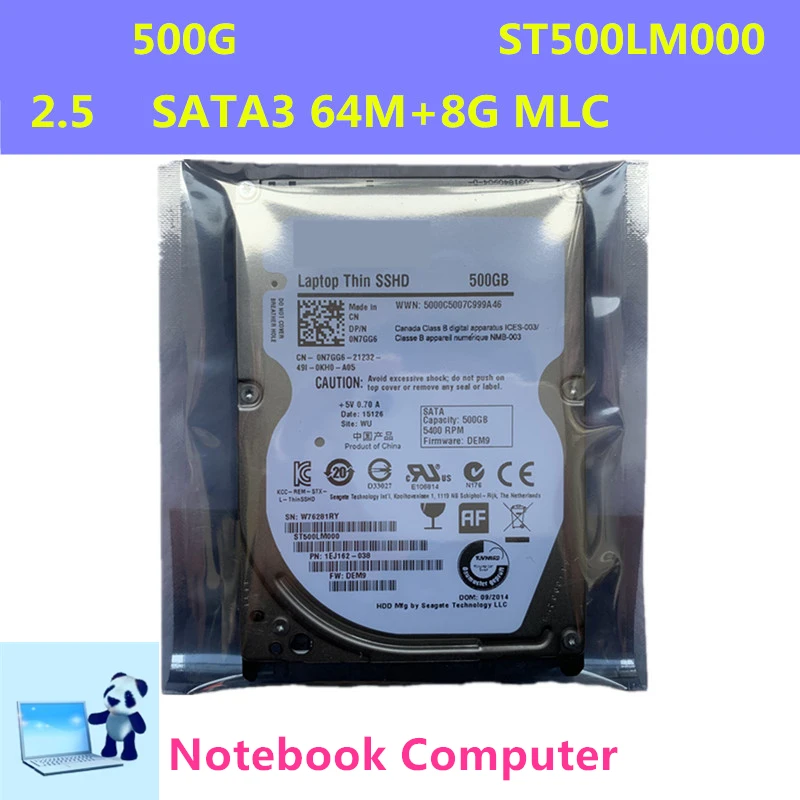 Новый оригинальный SSHD для Seagate 500 Гб 2 5 дюйма SATA 6 ГБ/сек. 64 МБ + 8G 5400 об/мин
