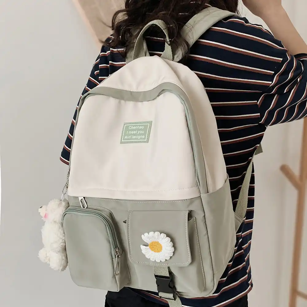 女の子大学生のバックパックかわいい花ナイロン女性ランドセル原宿レディースかわいいバックパック女性のファッションバッグ本流行 バックパック Aliexpress