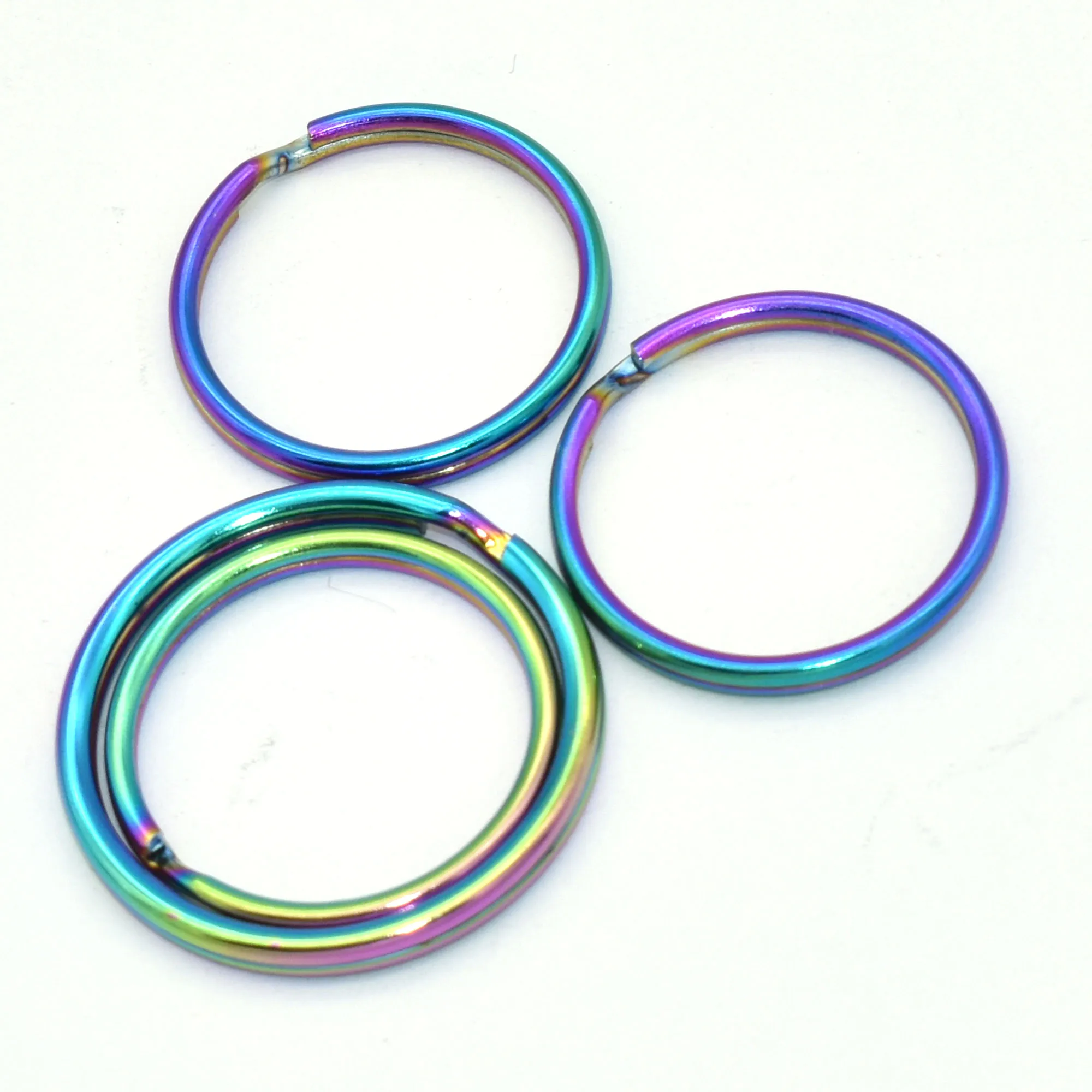 Rainbow Split O Rings Heavy Duty Flat Key Ring Strong Double Loop Keychain  Connector Rings for Lanyard Key Fob Bags 30mm15pcs - AliExpress