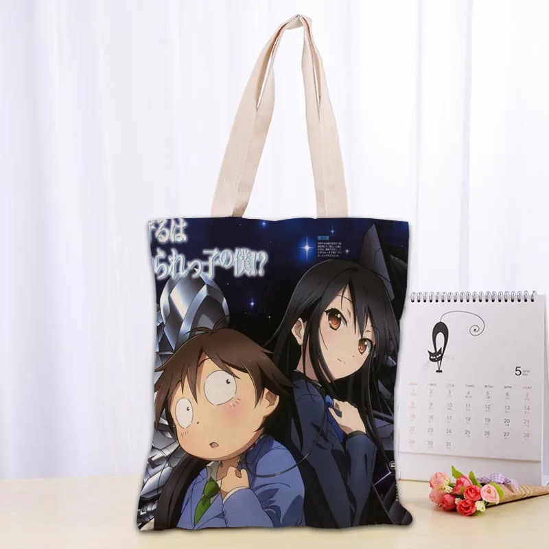 

Custom Accel World Anime Shopping Bags 30x35cm Tote Bag Reusable Handbag Women Shoulder Cloth Pouch Foldable 0913