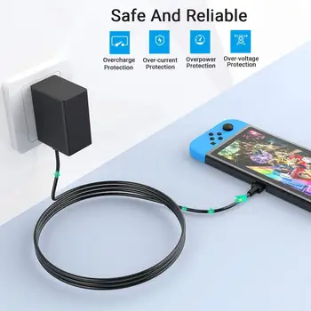 

Charger AC Adapter Power Supply Dock Fast Charging Kit for Nintendo Switch & Switch Lite Mini Support TV Mode