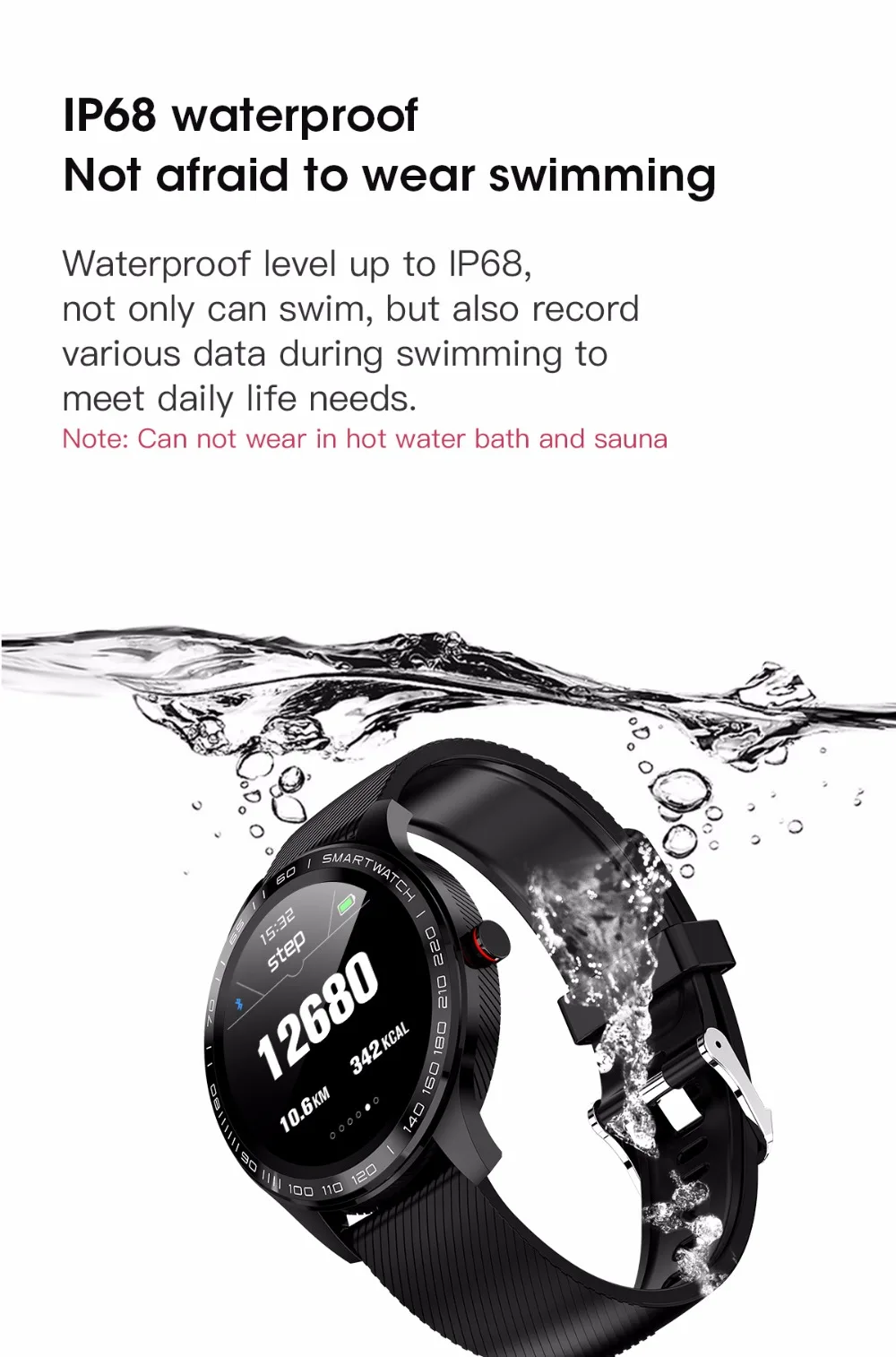 L9 ЭКГ Смарт часы для мужчин Полный Круглый мультисенсорный Smartwatch ip68водонепроницаемый спортивные часы для мужчин Bluetooth напоминание/Музыка