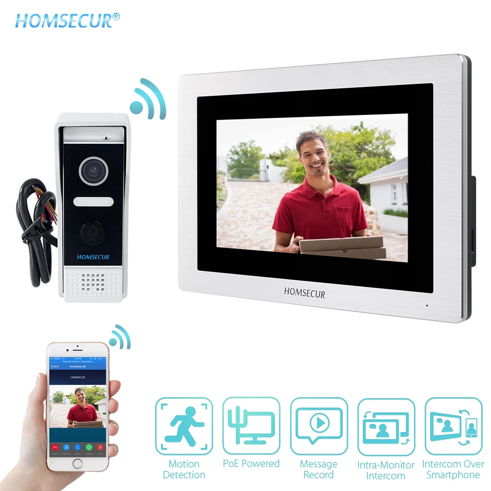 HOMSECUR смартфон с 7 дюймовым дисплеем камерой 1 3 МП и поддержкой Wi Fi|Видеодомофон| |