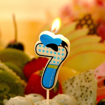 Розовый и голубой номер 0-9 Минни Маус Свеча День рождения свечи украшения с днем рождения бабочка дизайн свечи DIY флажки для торта - Цвет: Blue 7