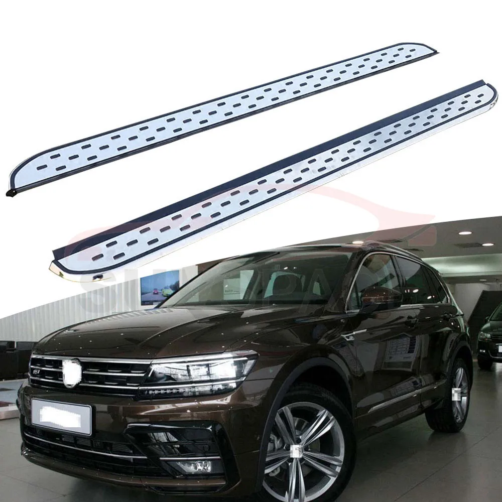 Боковой Шаг подходит для VW Tiguan Беговая доска nerf bar 2 шт. Левая Правая алюминиевая боковая подножка боковая педаль