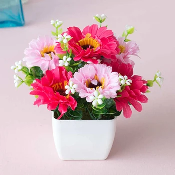 

Plastic Outdoor Artificial Flowers Fake Plants In Pot Grass Garden Home Decor 1*Artificial Potted Plant Potted Simulation Bonsai