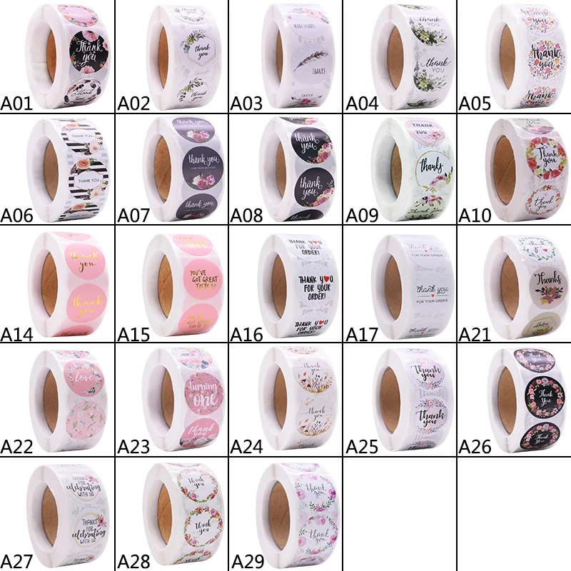 Packaging Stickers DIY Scrapbooking Accessories Thank You Stickers 500pcs Thank You Stickers for seal labels for Festival Birthday Party gift Packaging Stickers Envelope Card Stationery Sticker