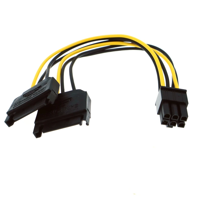3 Adattatori SATA 8 Pollici A 6 Pin PCI Express - Cavo Di Alimentazione Per Scheda Grafica, 20 Cm - 3
