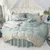 100% Cotton 200cm 220cm Round Bed 4 PCS  Active Print Embroidery Lace Edge Pillowcase & Duvet Cover Fitted Sheet Sets 
