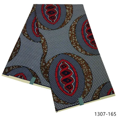 Latest Ankara Wax Fabric Guaranteed Real Wax 6yard/lot High Quality African Fabric Print For Sewing Dress 1307 - Цвет: 1307-165