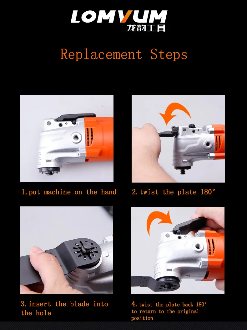 LOMVUM Multi-Function Renovator Tool Electric Cutter Trimmer Electric Saw Woodworking Oscillating Tools